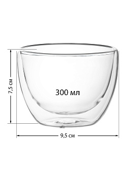 Салатник 300мл LUCKY с двойными стенками стекло 000000000001212884