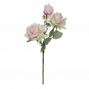 Цветок искусственный Роза 3 бутона 64см айвори 000000000001218331