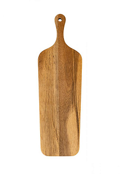 Доска универсальная 51x16x2см DE'NASTIA прямоугольная узкая с ручкой светло-коричневый дерево акация 000000000001216967