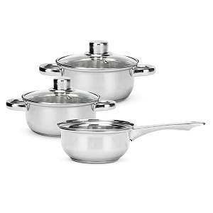 Набор посуды для приготовления 5 предметов EETRITE (ковш 500мл/кастрюля с крышкой 1л/кастрюля с крышкой 1,5л) нержавеющая сталь Набор посуды для приготовления 5 предметов EETRITE (ковш 500мл/кастрюля с крышкой 1л/кастрюля с крышкой 1,5л) нержавеющая сталь 000000000001220309