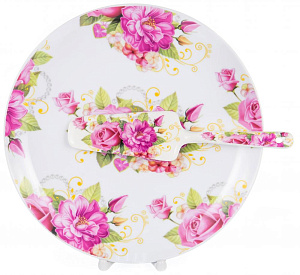 Набор для торта 2 предмета (блюдо 27см/лопатка) OLAFF Рассвет фарфор 000000000001195472