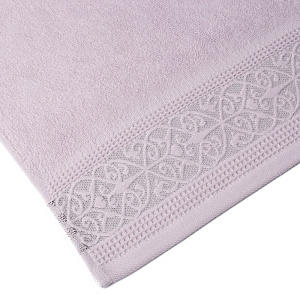Полотенце махровое 30х60см DINA ME Вензельный бордюр сиреневое хлопок 000000000001212852