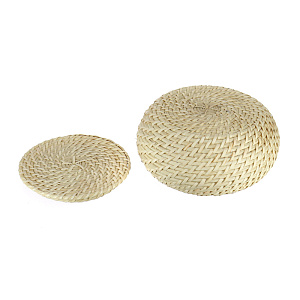 Круглая шкатулка с крышкой, 19?10 см, ротанг 000000000001126341