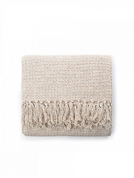 Покрывало 200x220см DE'NASTIA бежевый вафельное меланж хлопок 000000000001229651