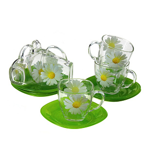 Чайный набор Paquerette Green Luminarc, 220мл, 12 предметов 000000000001003759