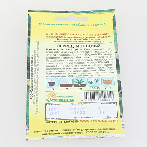 Семена Огурец Изящный 0,4г пч Р (ссс) ЛИДЕР ПРОДАЖ! СС000208 пакет 000000000001195232