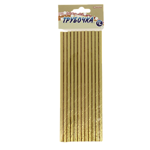 Трубочка для коктелей 12шт СФЕРА золото 000000000001181714
