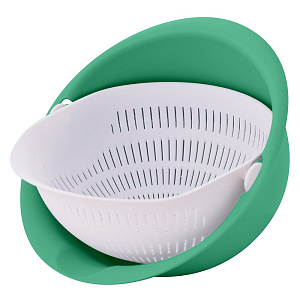 Миска-дуршлаг МУЛЬТИДОМ для мытья фруктов и овощей 2-в-1 пластмасса YM80-105 000000000001205900