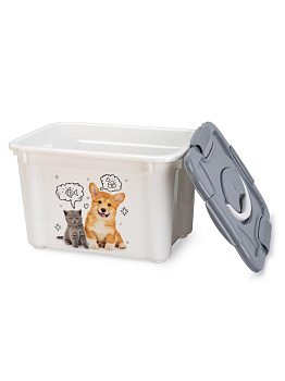 Контейнер для корма 5,5л LUCKY PET Серый пластик 000000000001223384