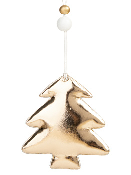 Новогоднее подвесное украшение Блестящая розово-золотистая елка из полиуретана 8x1,5x9см 81433 000000000001201830