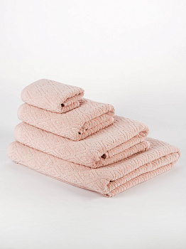 Полотенце махровое 30х60см СОФТИ Ромб персик хлопок 100% 000000000001214684