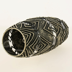 Ваза стеклянная бочка высотой 26 см, Дизайн Абстракция с прозрачными вставками, ручной рисунок объемной пастой.7736/250/77-676 000000000001191046