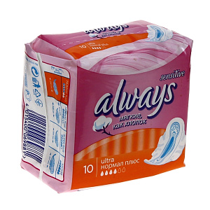 Гигиенические прокладки Ultra Normal Plus Single Always, 10 шт. 000000000001026453