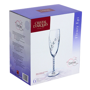 Набор фужеров для шампанского Fleury Epi Cristal D'arques, 170мл, 6 шт. 000000000001007589