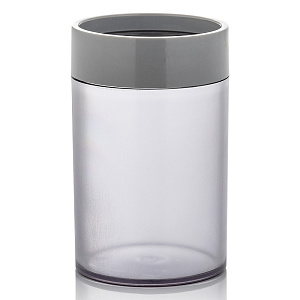 Стакан для зубных щёток 7x7x11,5см LUCKY серый пластик 000000000001218800