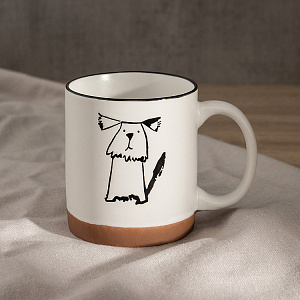 Кружка 340мл DE'NASTIA Animal Собаки черный белый/коричневый фарфор 000000000001227050