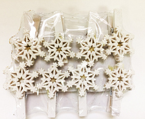 Н-р прищепок Снежинки 8шт 11х9,3х1,6 см 38497 000000000001179868