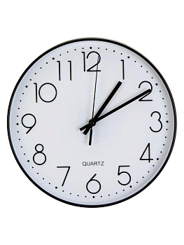 Часы настенные 30см FORA круглые пластик/стекло 000000000001229273