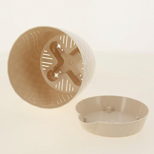 Горшок для растений Румба 1л жемчуг с пристежным поддоном прикорневой полив 000000000001196336