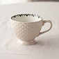 Кружка на ножке 400мл LUCKY Ромбы кайма по внутр краю ромбы бежевый фарфор