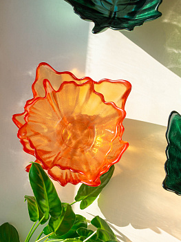 Ваза-конфетница 14см EFE GLASS Цветок прозрачный золото стекло 000000000001213530