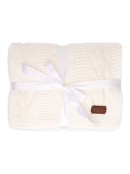 Плед 150х200см DE'NASTIA Коса молочный 100%акрил 000000000001212165