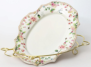 Блюдо овальное 30,5см BALSFORD Стефания на подставке подарочная упаковка фарфор 000000000001203930