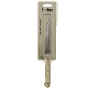 Нож кухонный универсальный с зубчиками 22см LADINA BRANCH WOOD нержавеющая сталь/дерево 000000000001195810