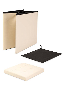 Пуфик куб 38х38х38см складной ваниль PU 000000000001226418