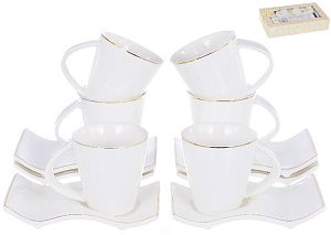 Набор кофейный фарфор 12шт 6 чашек 90мл+6блюдец подарочная упаковка Грация Джатаки BALSFORD  101-01035 000000000001195504