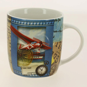 Кружка 350мл КОРАЛЛ New bone Транспорт бочка низкая фарфор 000000000001196865