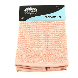 Полотенце 30х50см ПОСУДА ЦЕНТР розовый хлопок 000000000001187019