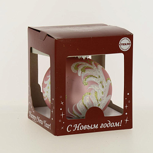 Декоративное украшение 9см Шар 4,5 БИРЮСИНКА Перышко стекло 000000000001179987