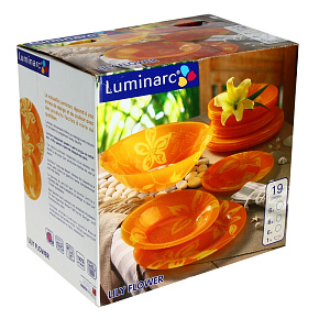 Столовый набор Lily Flower Luminarc, 19 предметов 000000000001061797