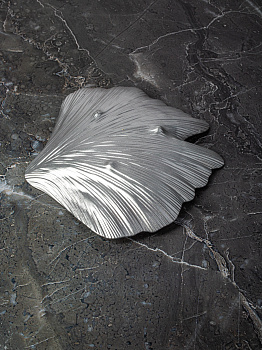 Блюдо сервировочное 23,5см EFE GLASS Ракушка серебро стекло 000000000001213512