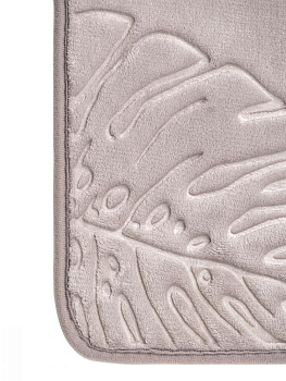 Коврик для ванной 50x70см DE'NASTIA ТРОПИКИ memory серый полиэстер 000000000001207519