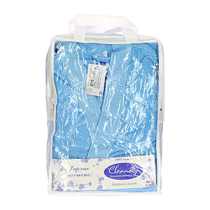 Халат женский махровый Venezia Cleanelly, голубой, 48 размер 000000000001126135