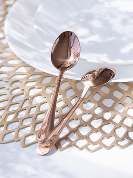 Набор чайныx ложек 2шт LUCKY Loft розовое золото нержавеющая сталь 000000000001212646