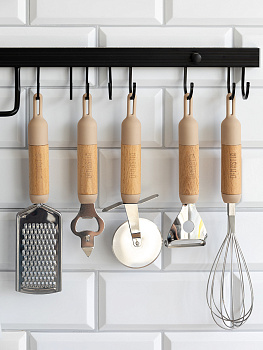 Терка 25,7x5,9см DE'NASTIA деревянная ручка из бука бежевый нержавеющая сталь 000000000001213987