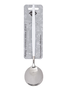 Набор столовых ложек 2шт LUCKY Modern белый/серебро нержавеющая сталь 000000000001212634