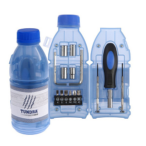 Набор инструментов 15 предметов TUNDRA Бутылка пластиковый кейс металл 000000000001211189