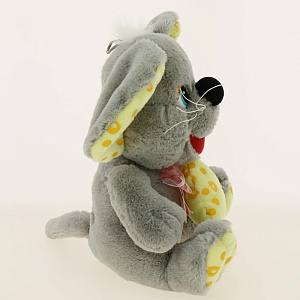 Мягкая игрушка символ года Мышь 0021 в "сырной" одежде/озвучена 21см КМИ5543 000000000001194982