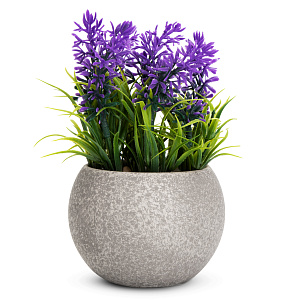 Цветок искусственный растение Лаванда 14см сиреневая в горшке 000000000001218479