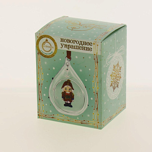 Новогоднее подвесное украшение Щелкунчик из стекла и полирезины / 8x7x11 см арт.78365 000000000001191402