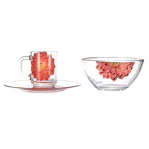 Набор для завтрака Георгин Красный ОСЗ, 3 предмета 000000000001142376