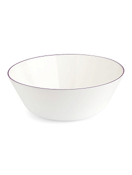 Салатник 18,9см 1л DE'NASTIA светло-коричневая кайма белый стеклокерамика 000000000001218971