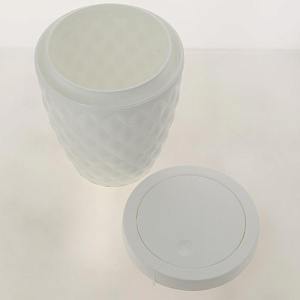 Урна с крышкой 7л CRYSTAL белый пластик PRIMANOVA D-19933 000000000001201689