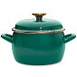 Кастрюля 3,3л 18см METROT SOLO Изумруд глубокая с металлической крышкой эмаль