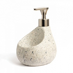 Диспенсер для жидкого мыла 13,5x11x16см DE'NASTIA STONE с белой губкой белый керамика 000000000001225143