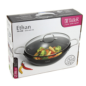 Сковорода Вок 30см TALLER Итан стеклянная крышка алюминий 000000000001166572